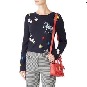 Chinti & Parker Le Cirque Embroidered Wool Cashmere Sweater Like New Small